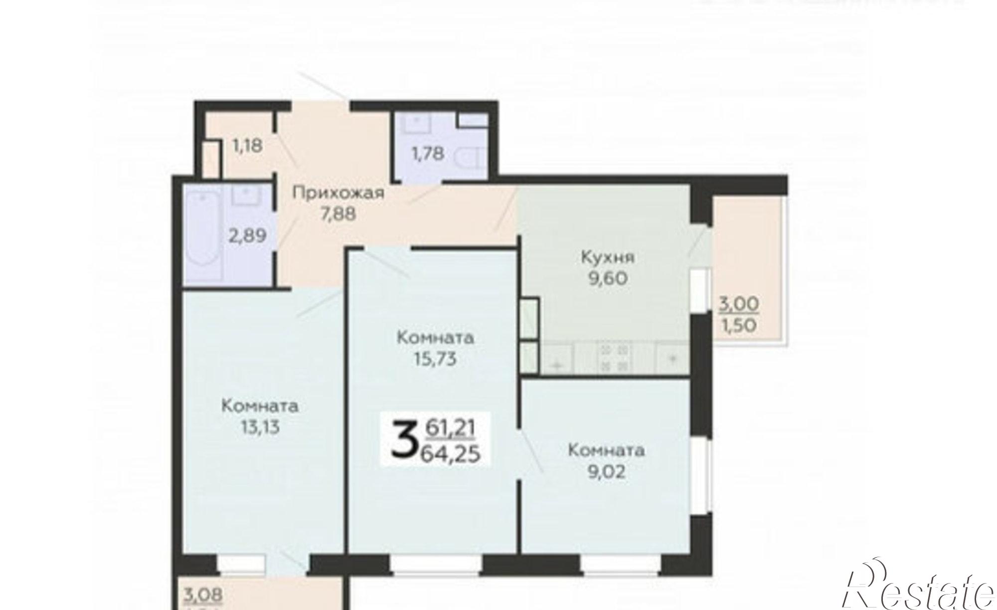 Купить квартиру за 5 309 550 рублей на Острогожская улица, 156/1