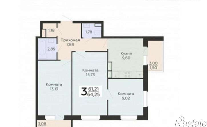 3-комн квартира Острогожская улица, 156/1,  д. 156/1