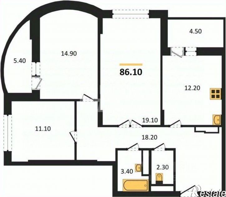 3-комн квартира Краснознамённая улица, 57/5,  д. 57/5