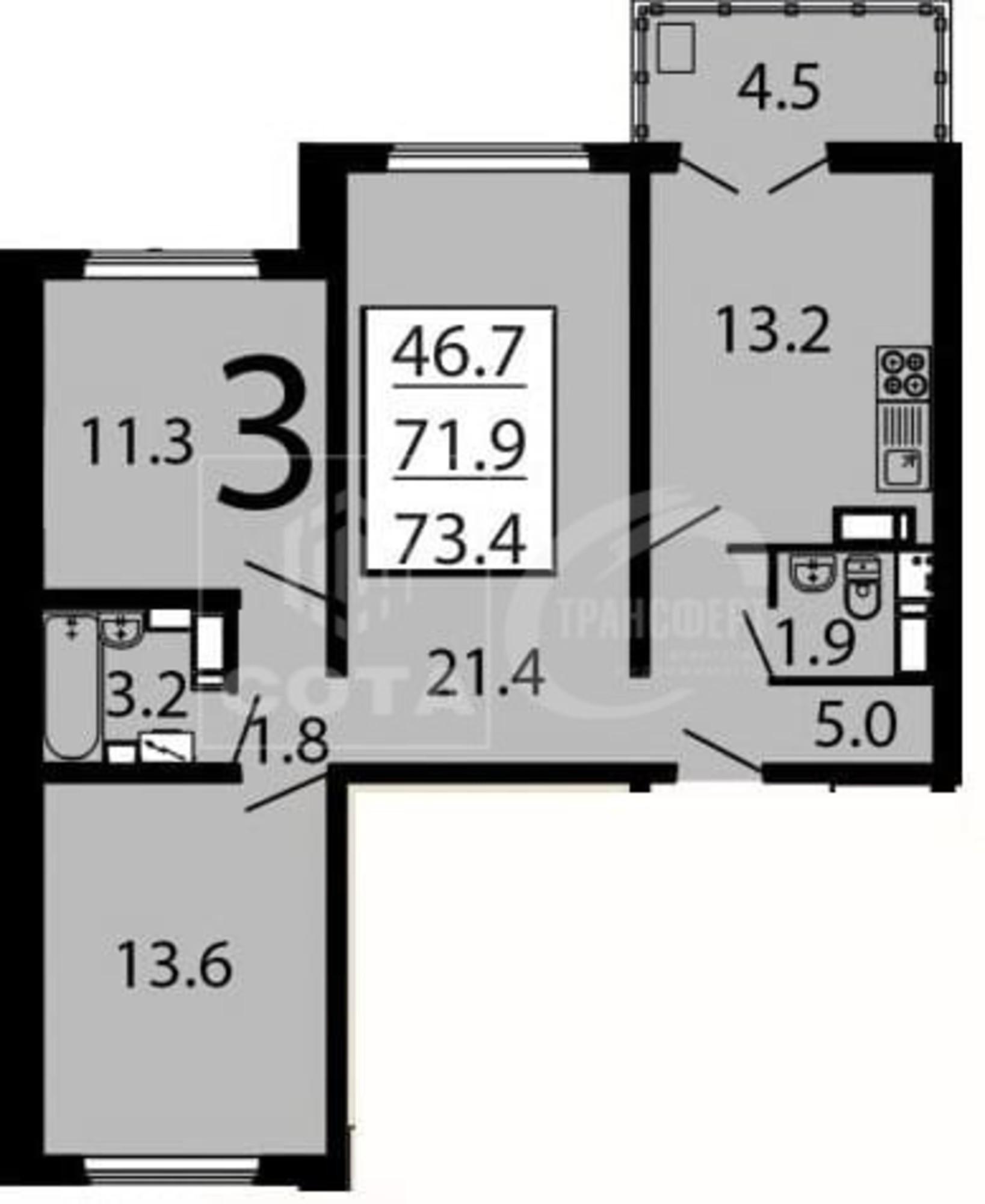 Купить квартиру за 9 980 000 рублей на 9 Января улица, 68к2