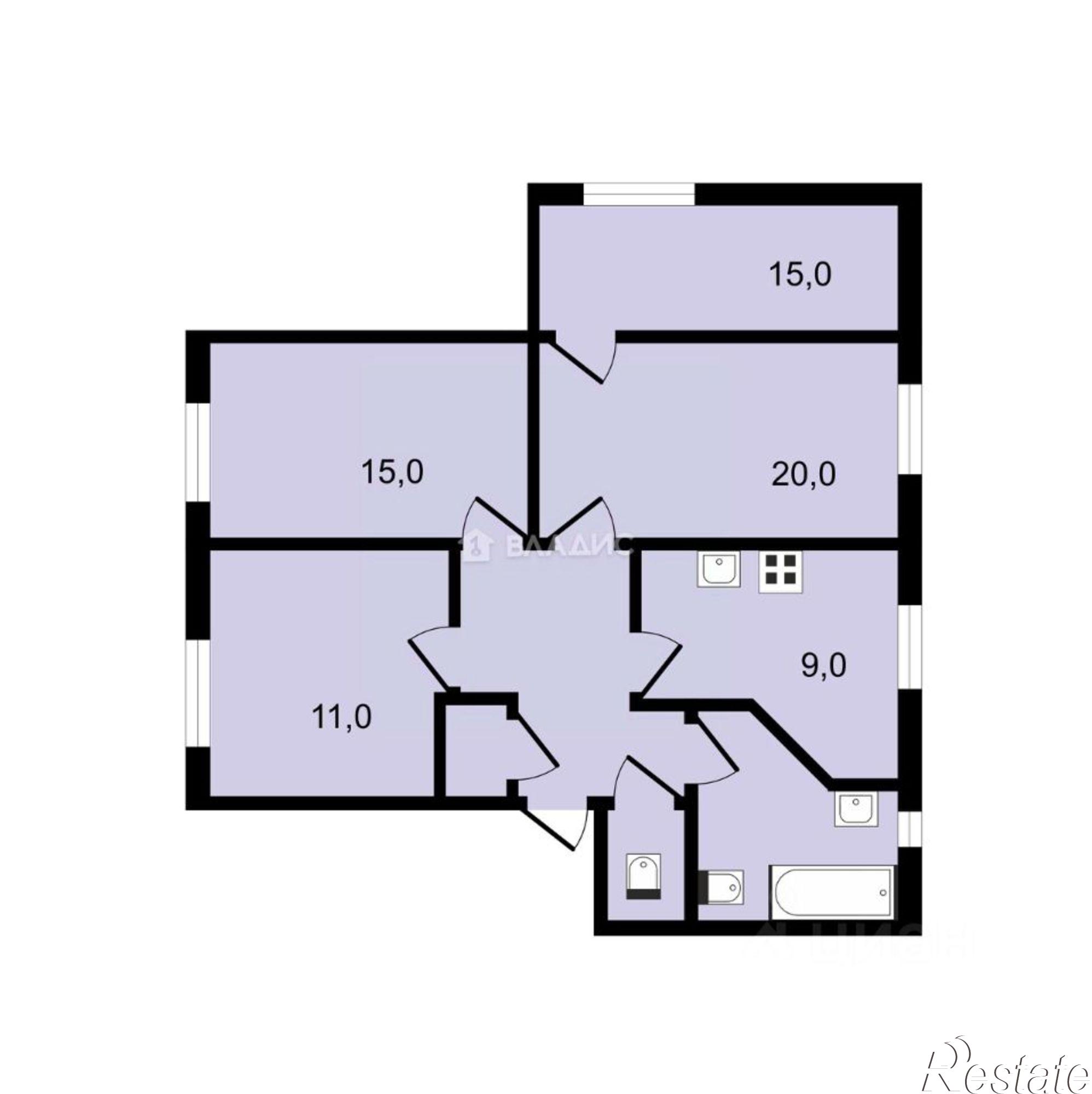 Купить квартиру за 7 650 000 рублей на Плехановская улица, 62