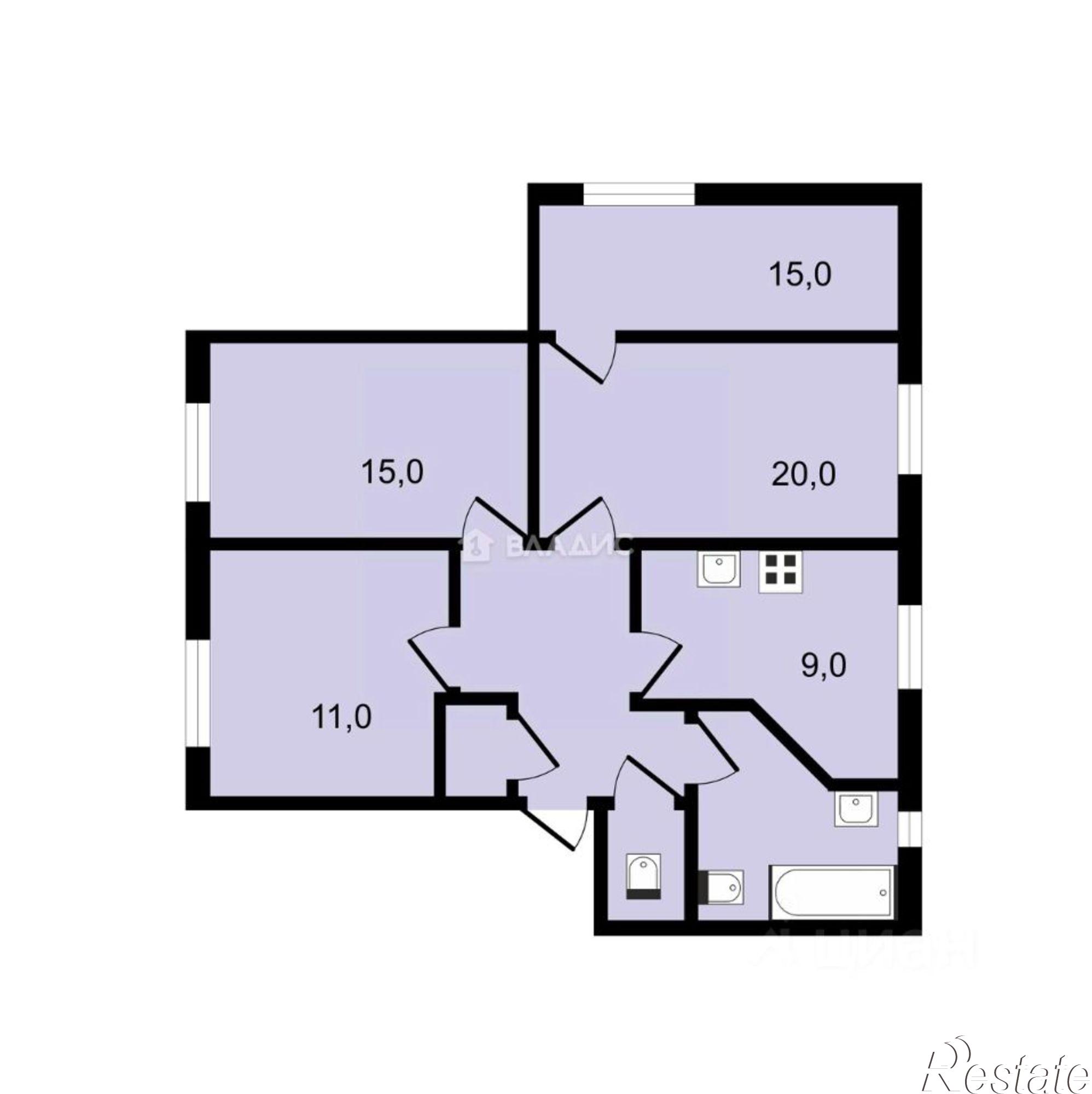 Купить квартиру за 7 650 000 рублей на Плехановская улица, 62