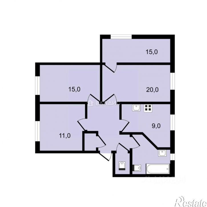 4-комн квартира Плехановская улица, 62,  д. 62