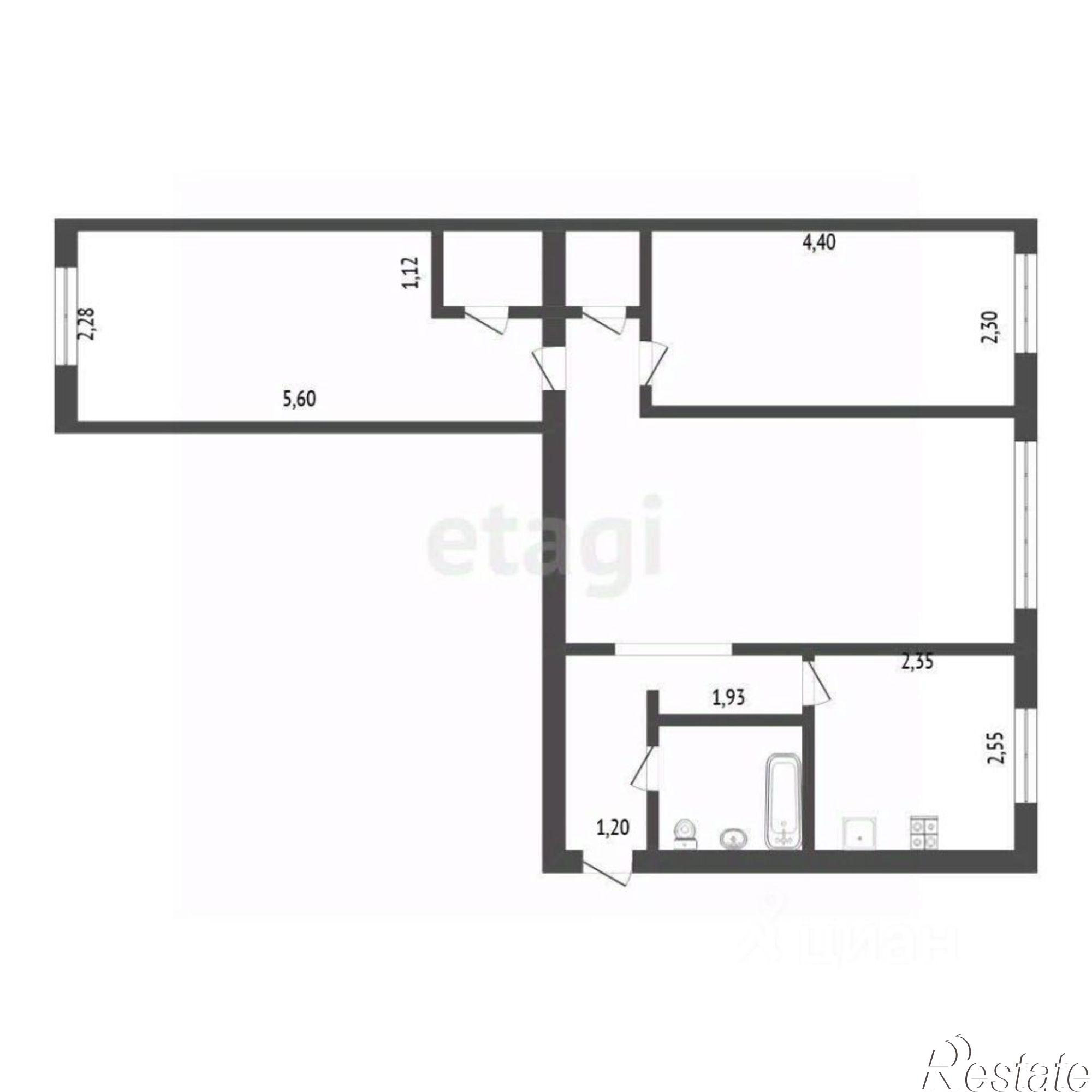 Купить квартиру за 4 300 000 рублей на улица Космонавтов, 56