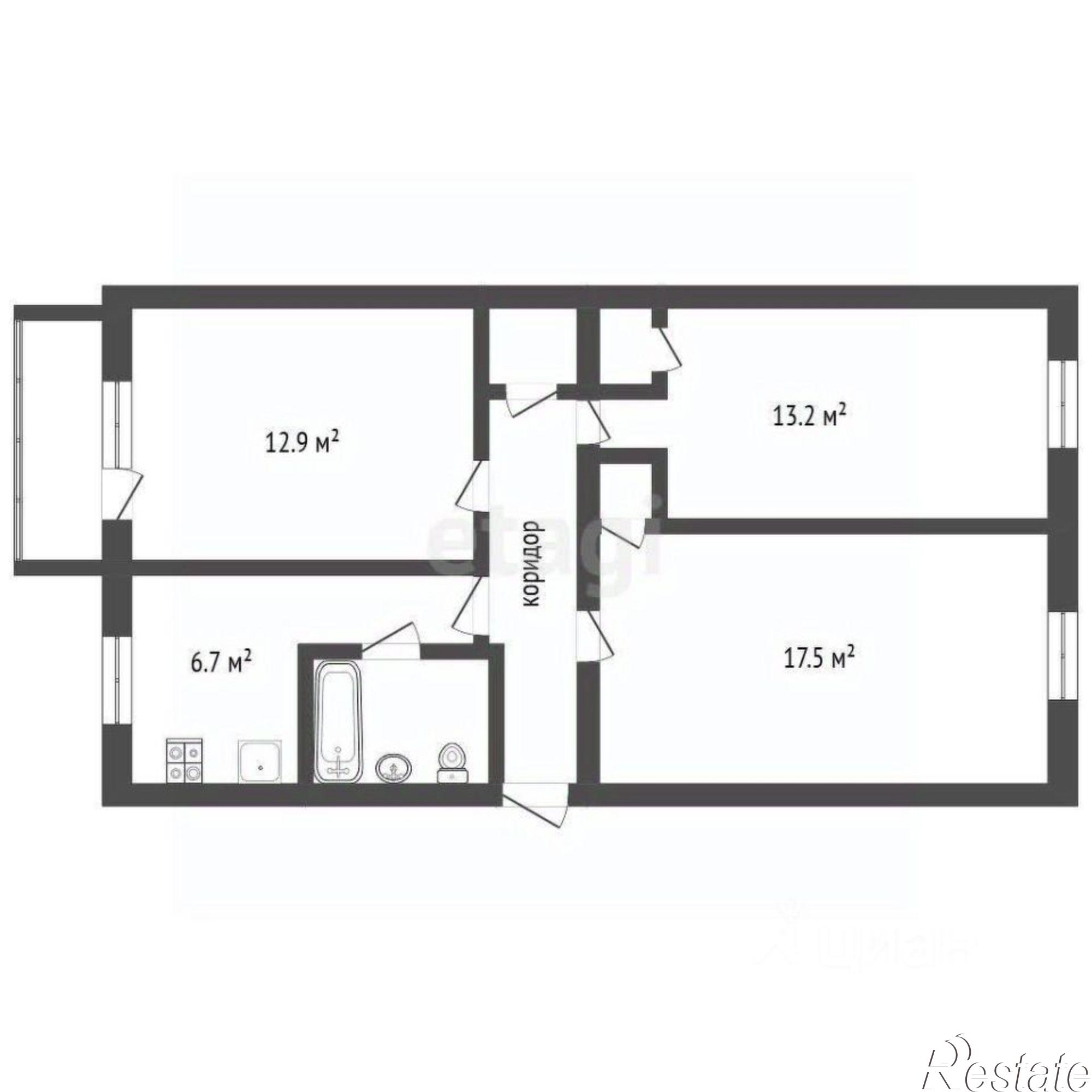 Купить квартиру за 4 400 000 рублей на Иркутская улица, 21