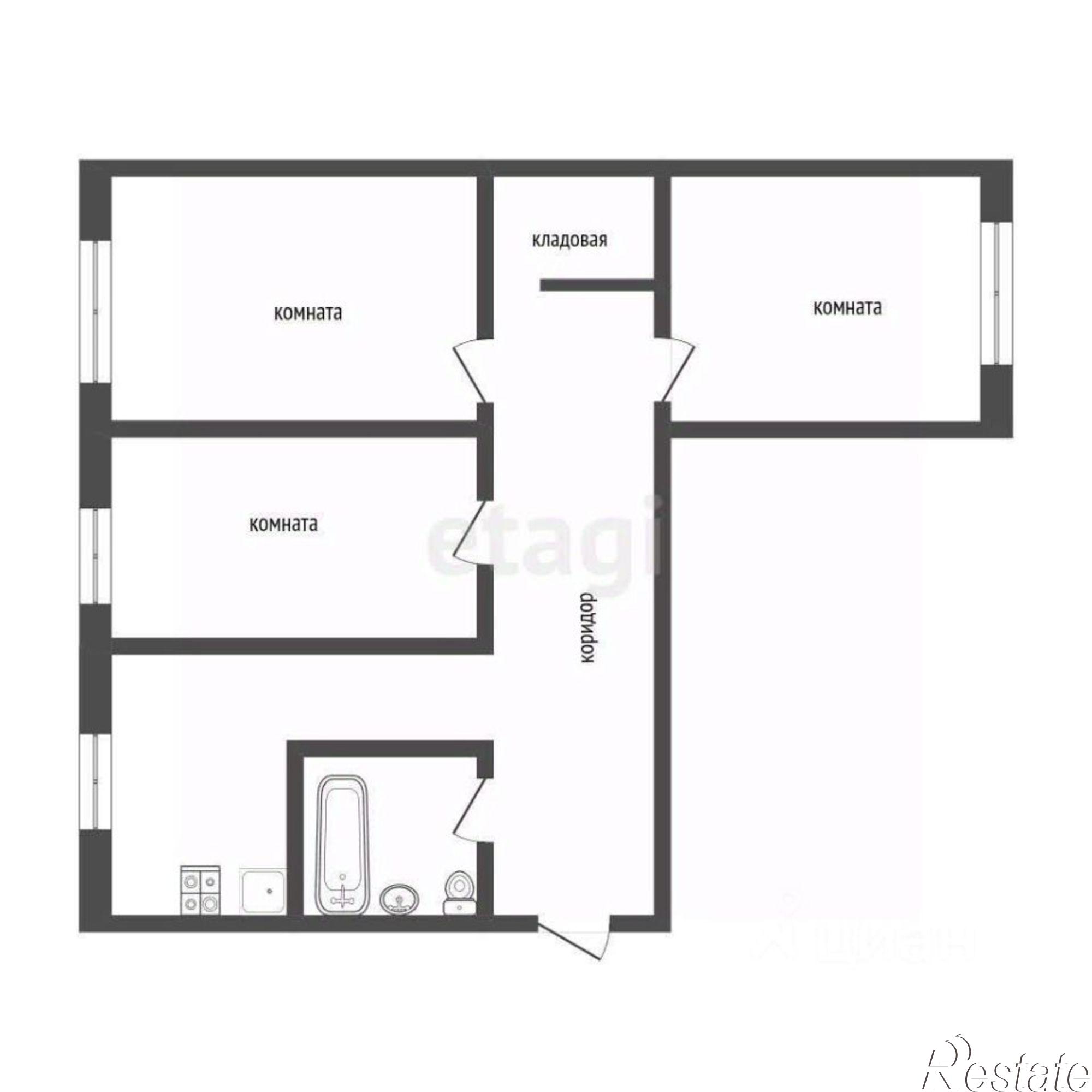 Купить квартиру за 4 350 000 рублей на Пеше-Стрелецкая улица, 72