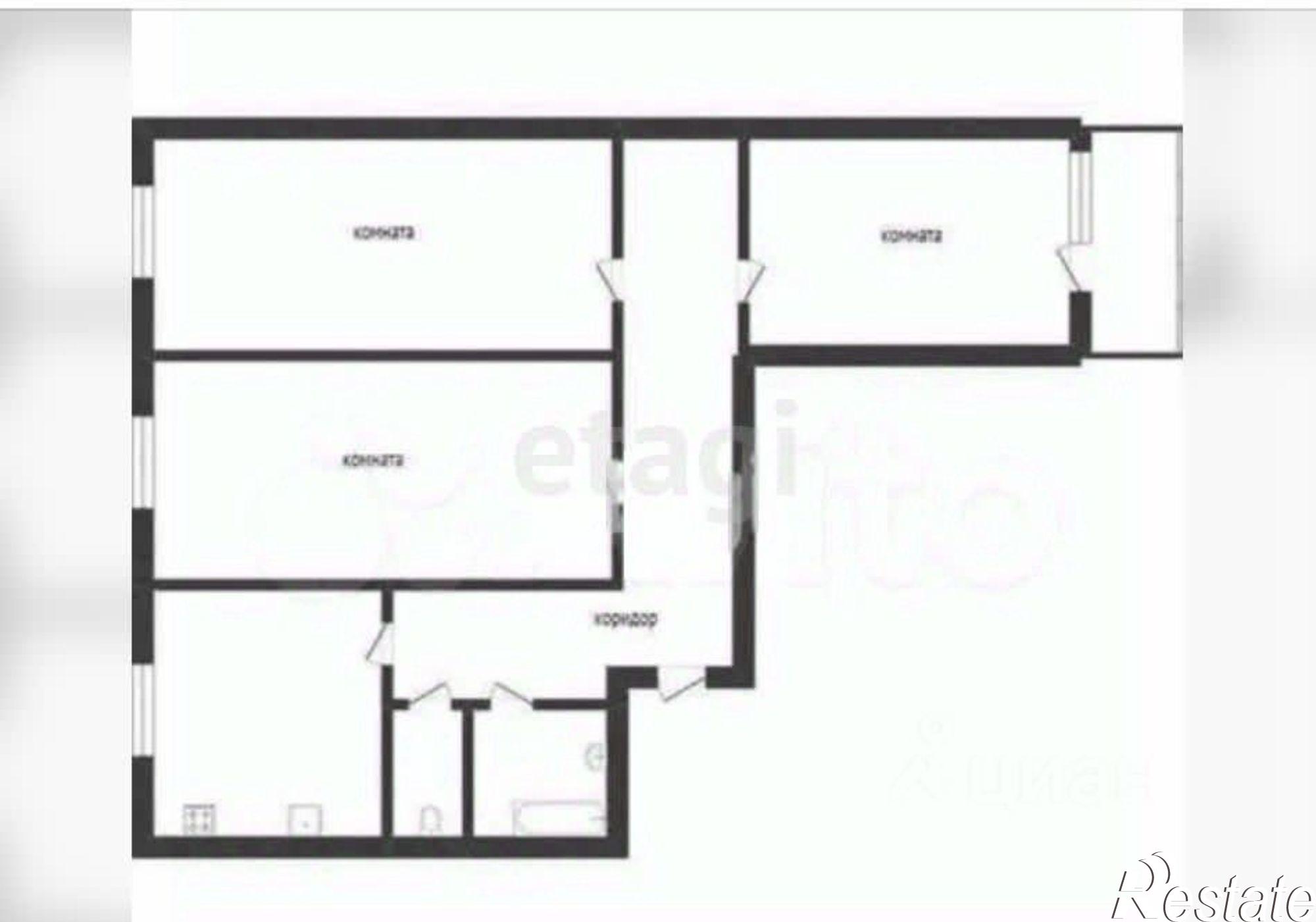 Купить квартиру за 4 900 000 рублей на Тепличная улица, 26А