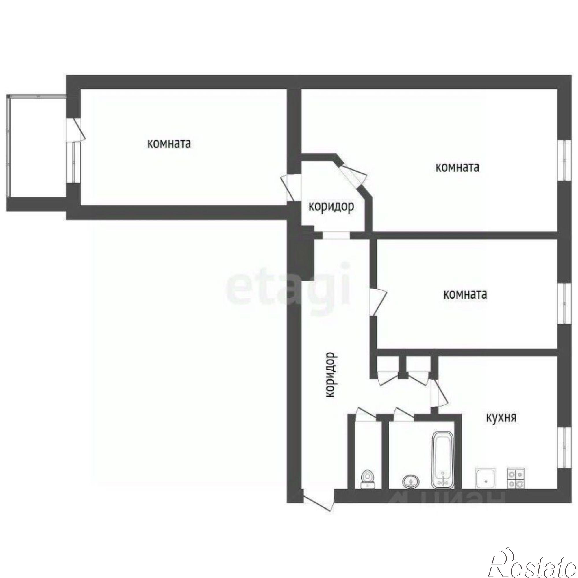 Купить квартиру за 4 200 000 рублей на Новосибирская улица, 34