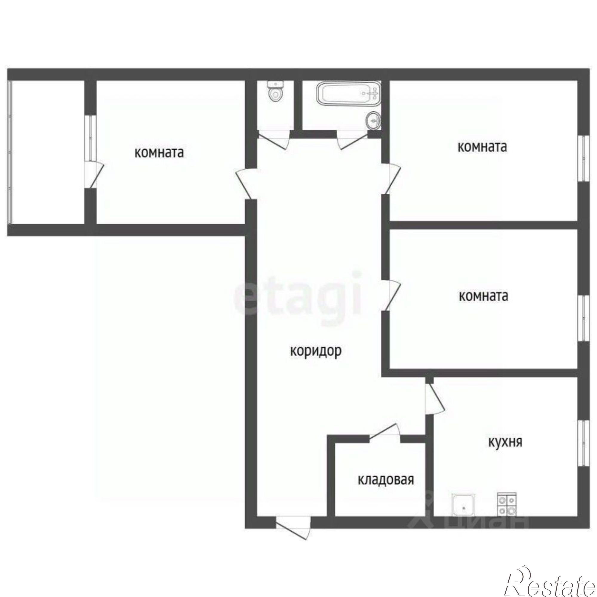 Купить квартиру за 6 000 000 рублей на улица Юлюса Янониса, 17