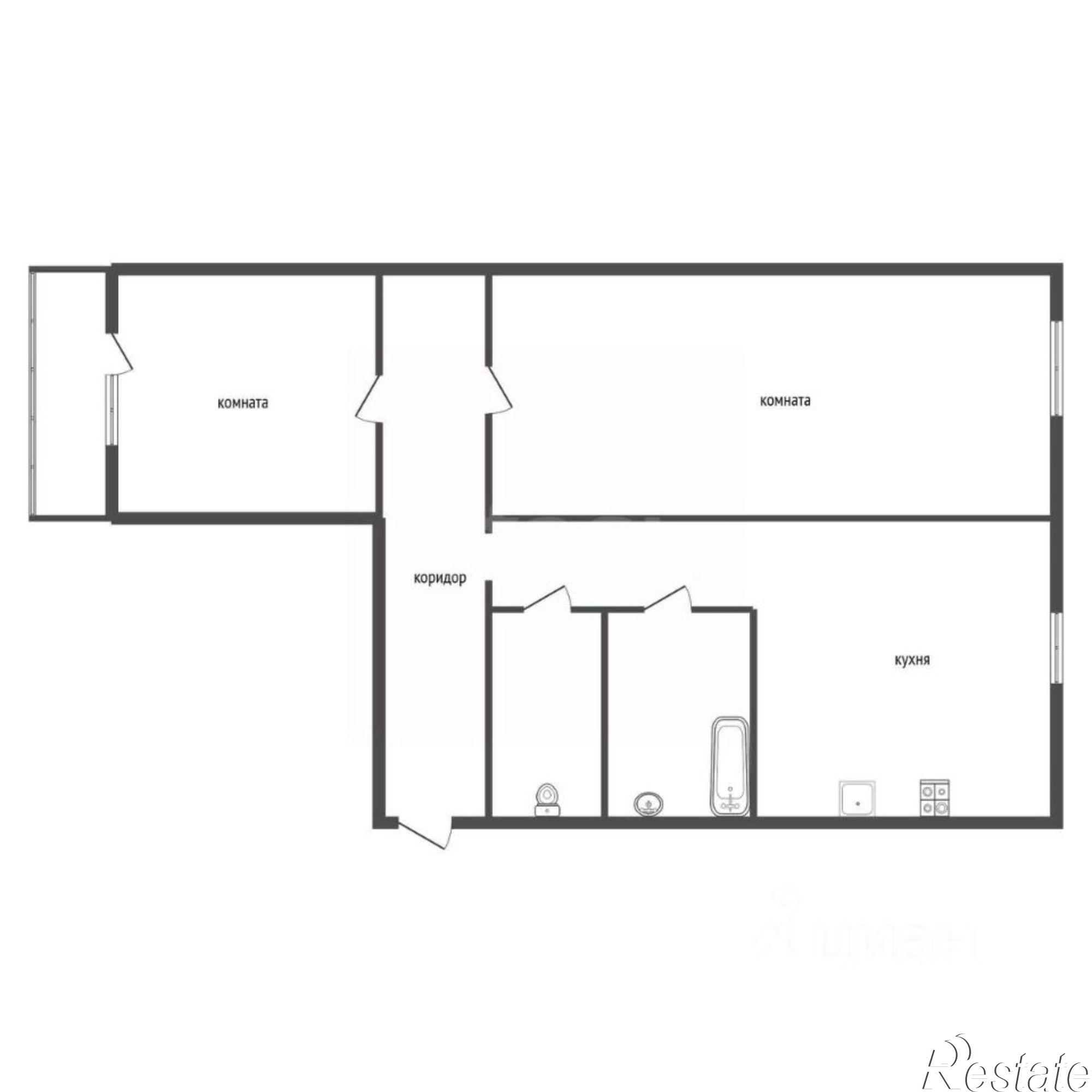 Купить квартиру за 4 350 000 рублей на Междуреченская улица, 1И