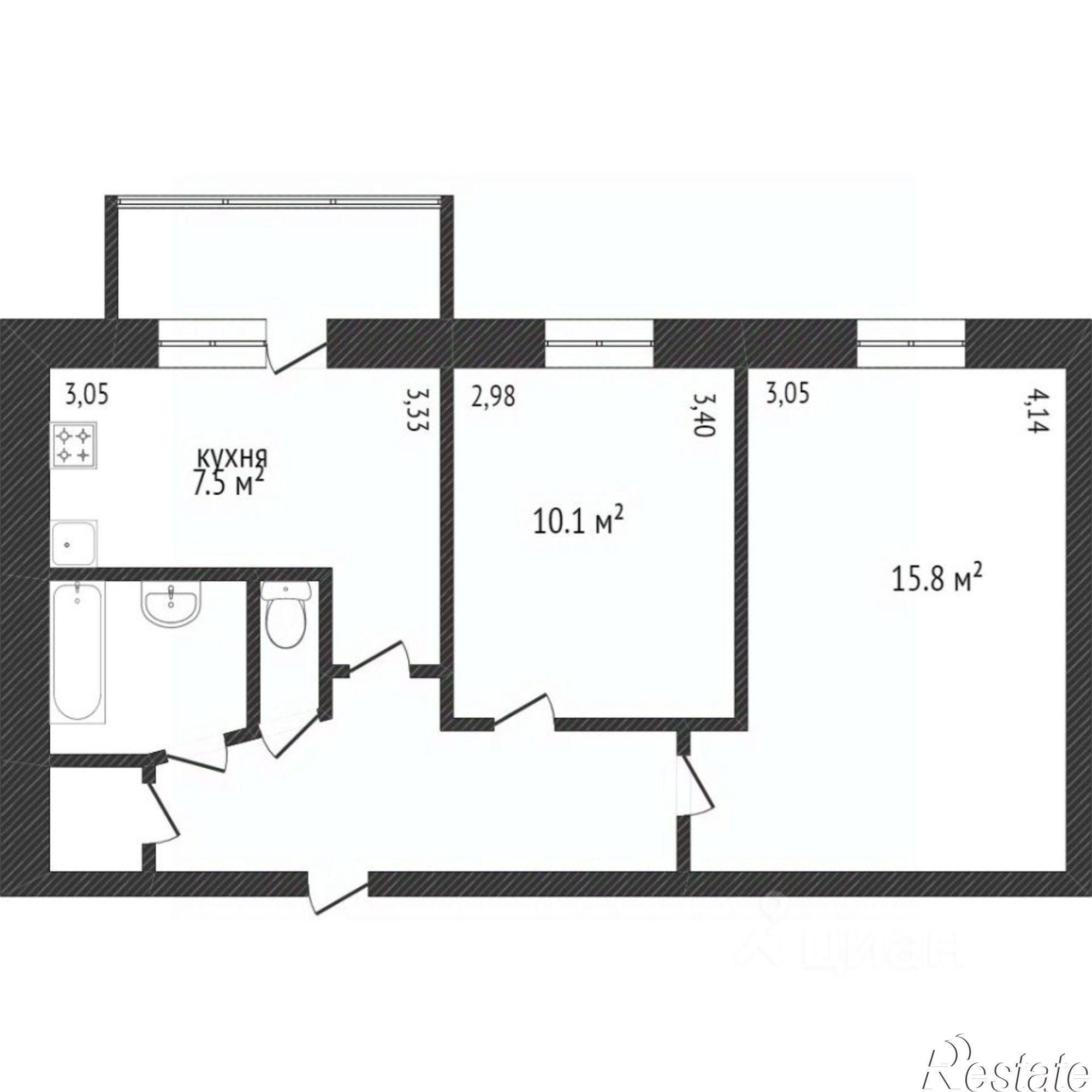 Купить квартиру за 3 900 000 рублей на Южно-Моравская улица, 64