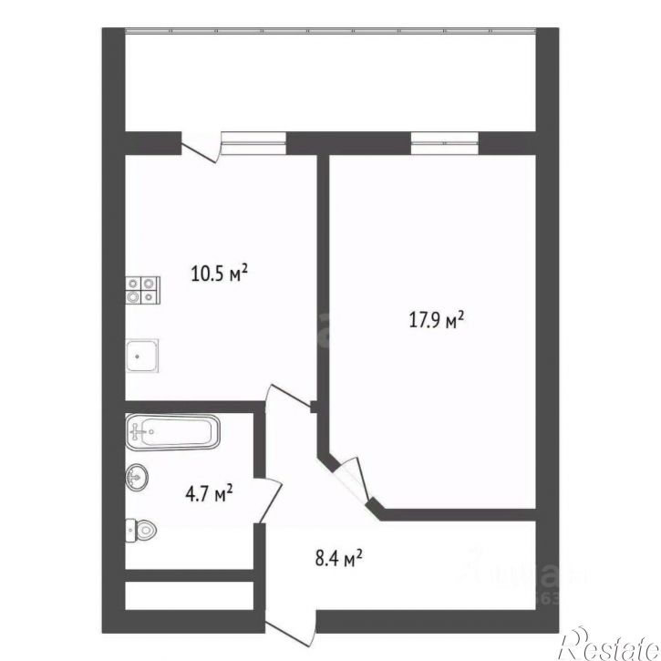 1-комн квартира ул Владимира Невского, 19,  д. 19