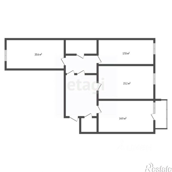 3-комн квартира Беговая улица, 2/3,  д. 2/3