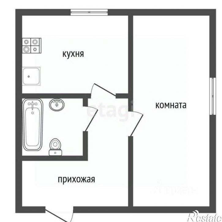 1-комн квартира улица Димитрова, 134,  д. 134