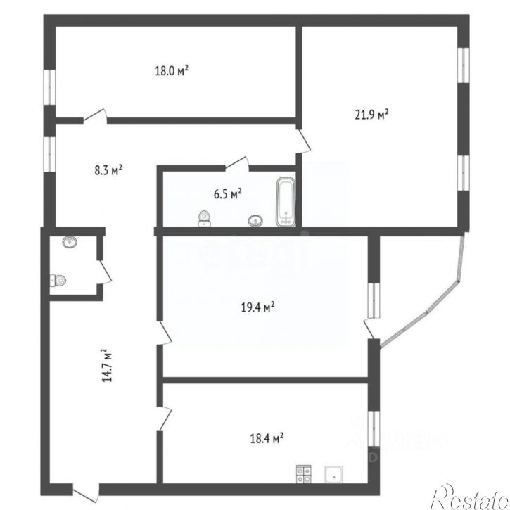 3-комн квартира Купянский переулок, 7,  д. 7