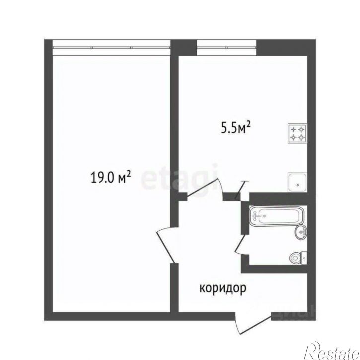 1-комн квартира улица Героев-Сибиряков, 53,  д. 53