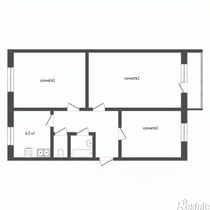 3-комн квартира городской округ Воронеж