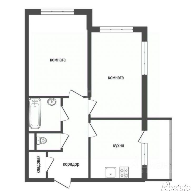 2-комн квартира Броневая улица, 1,  д. 1