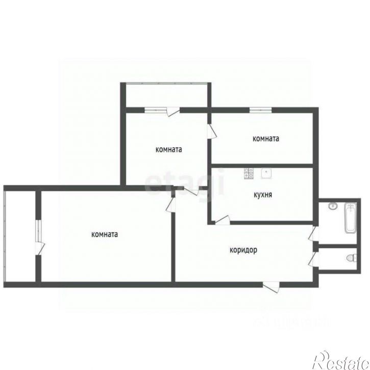 3-комн квартира городской округ Воронеж