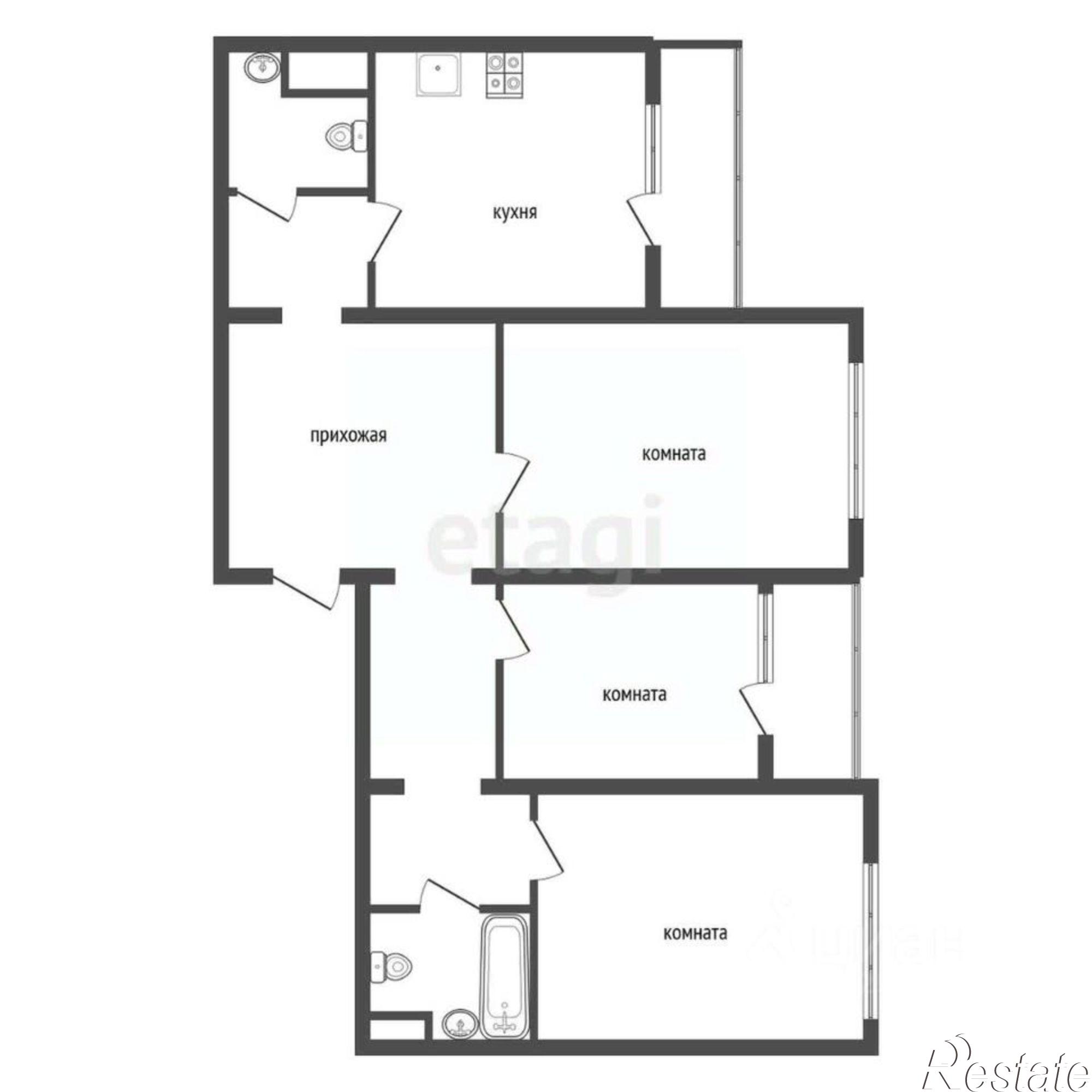 Купить квартиру за 8 550 000 рублей на Острогожская улица, 166/3