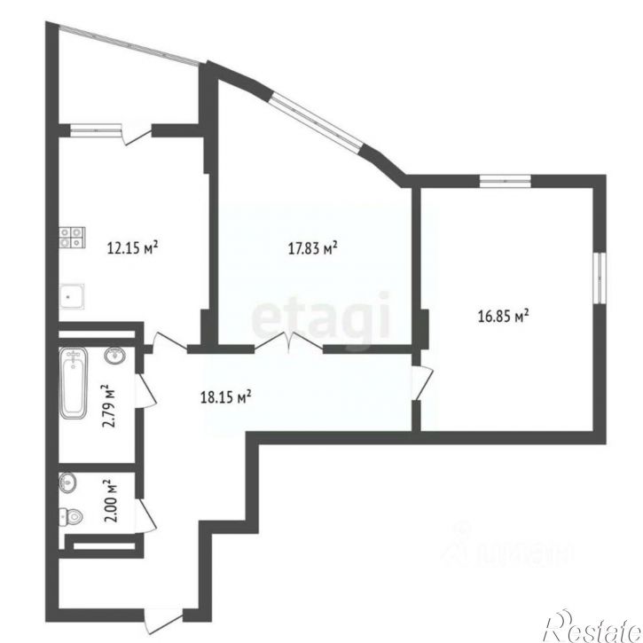 2-комн квартира улица Революции 1905 года, 31Б,  д. 31Б