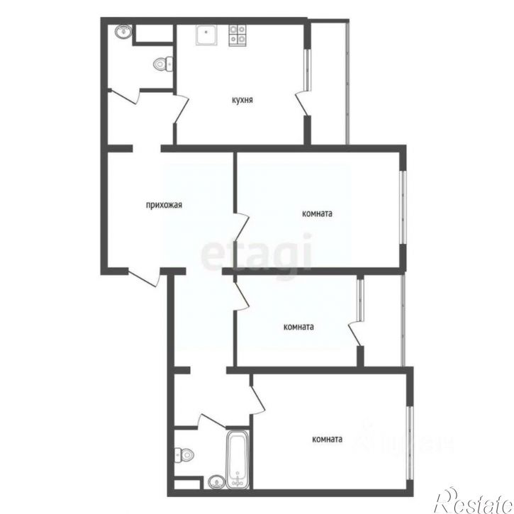 3-комн квартира Острогожская улица, 166/3,  д. 166/3