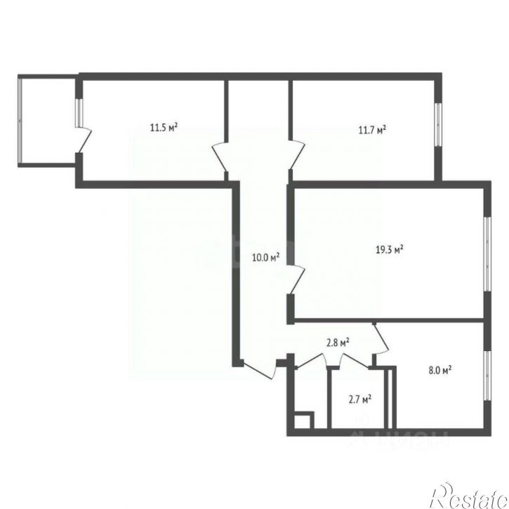 3-комн квартира улица Курчатова, 36А,  д. 36А