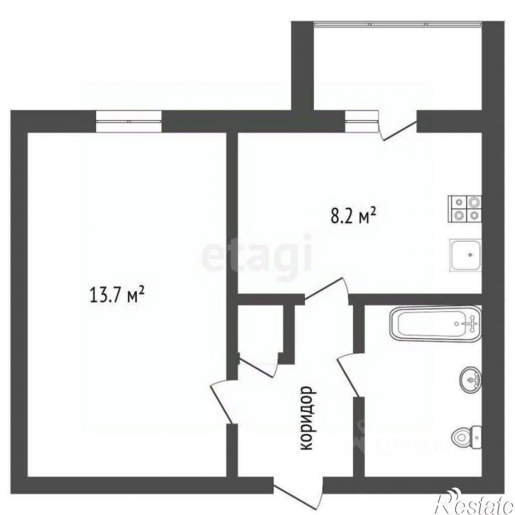 1-комн квартира улица Туполева, 11,  д. 11