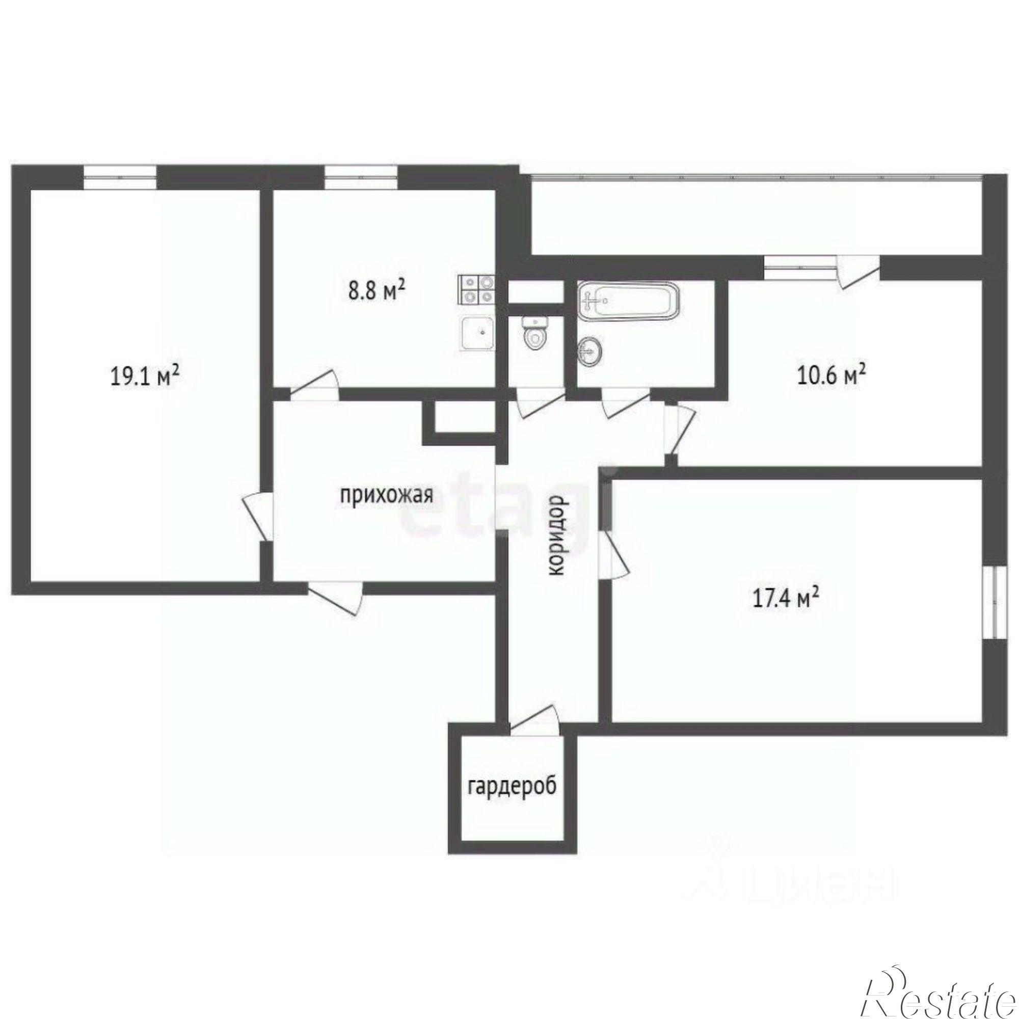 Купить квартиру за 6 999 990 рублей на улица Хользунова, 96