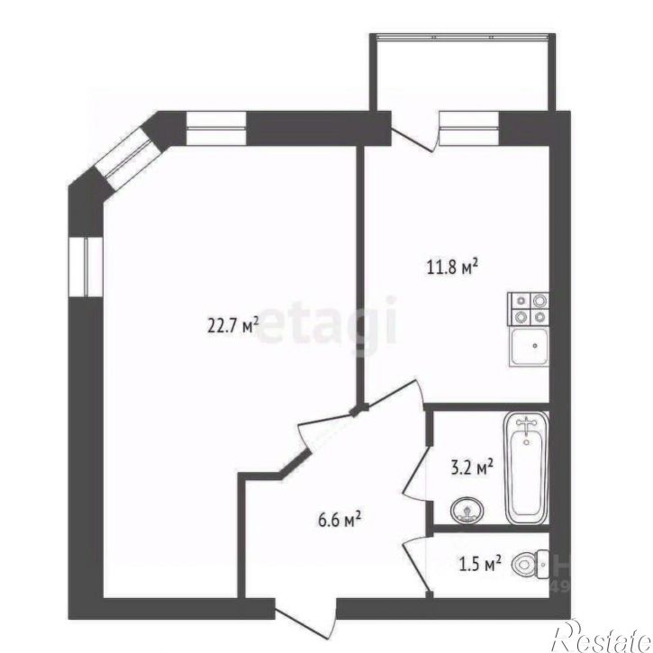 1-комн квартира улица 20-летия Октября, 66,  д. 66