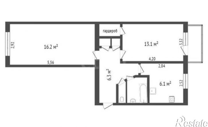 2-комн квартира ул Героев Сибиряков, 83,  д. 83