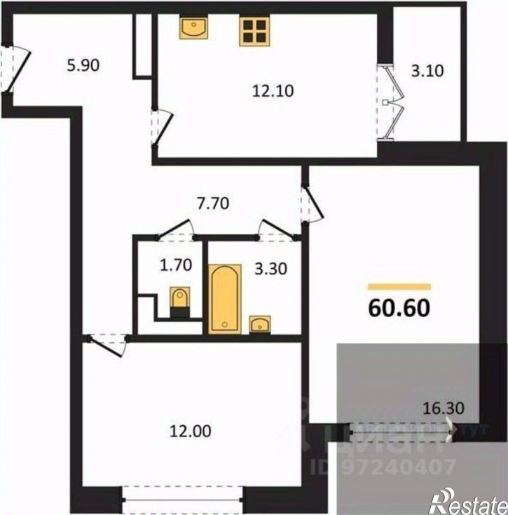 2-комн квартира в новом доме улица Полковника Богомолова, 3,  д. 3