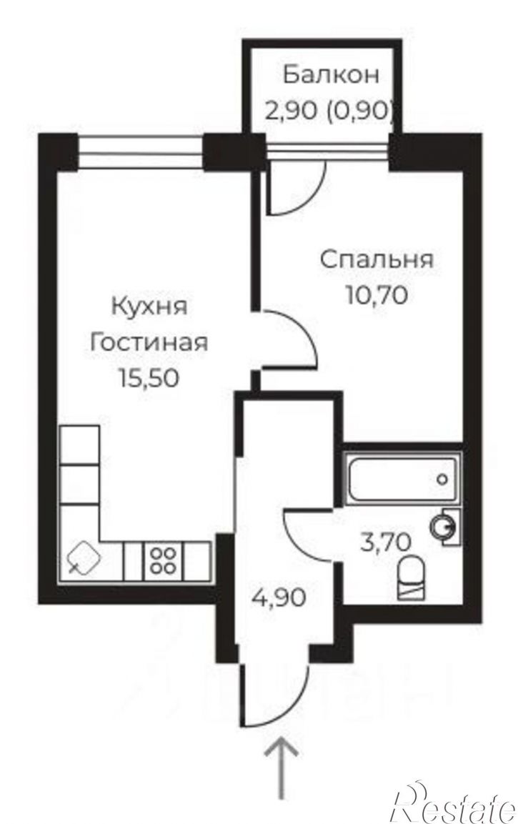 1-комн квартира в новом доме улица 30-летия Октября, 92,  д. 92