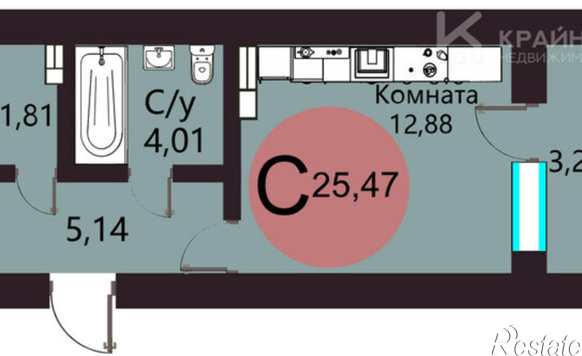 Купить квартиру за 3 474 110 рублей на ул Матросова, 64А/2