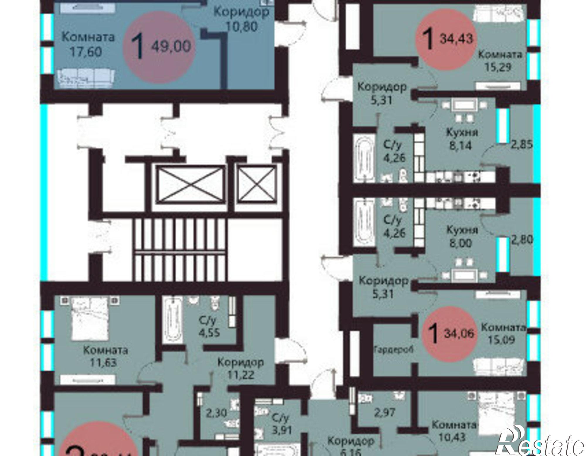 Купить квартиру за 3 474 110 рублей на ул Матросова, 64А/2