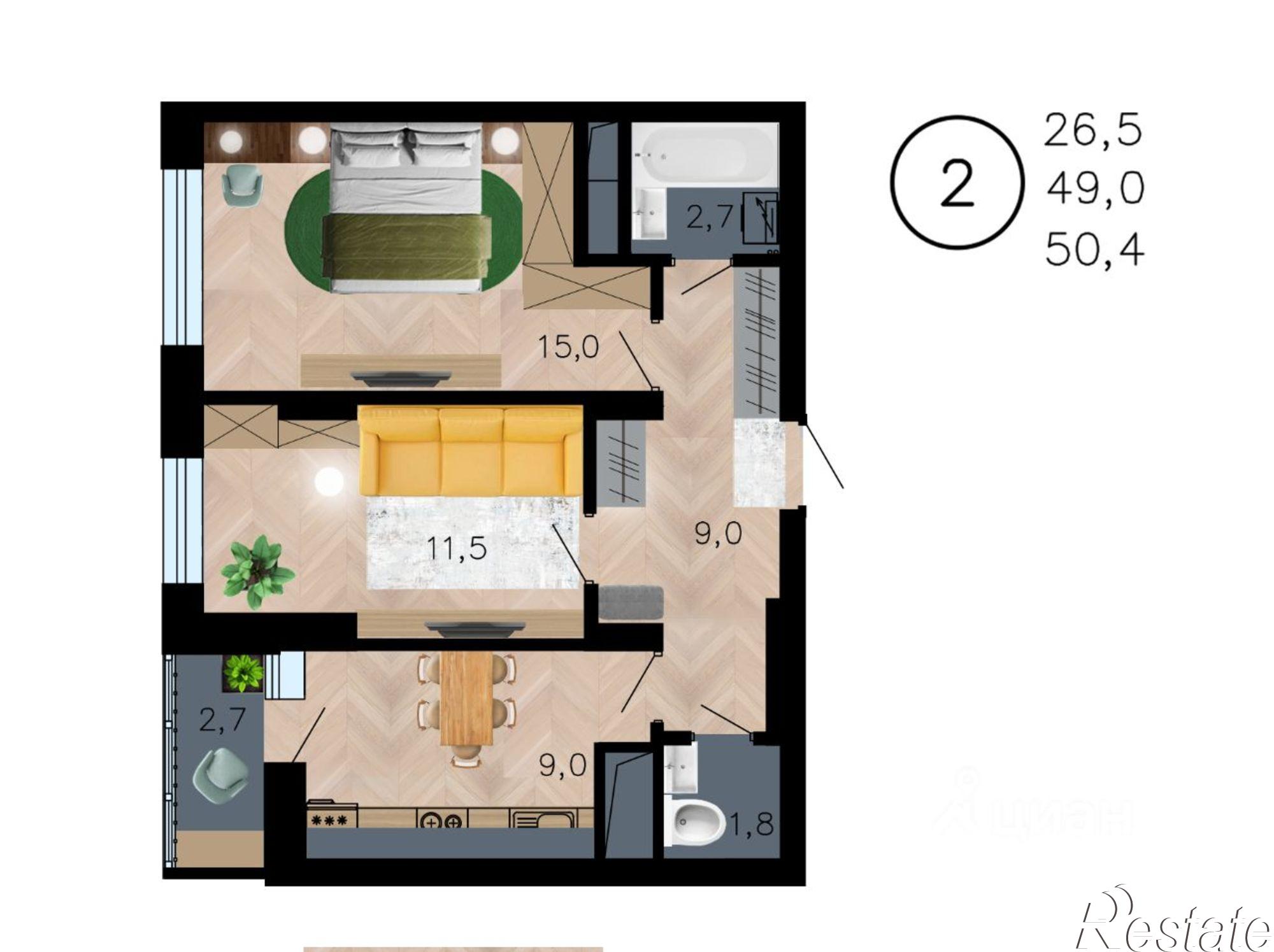 Купить квартиру за 6 300 000 рублей на улица Рокоссовского, 47