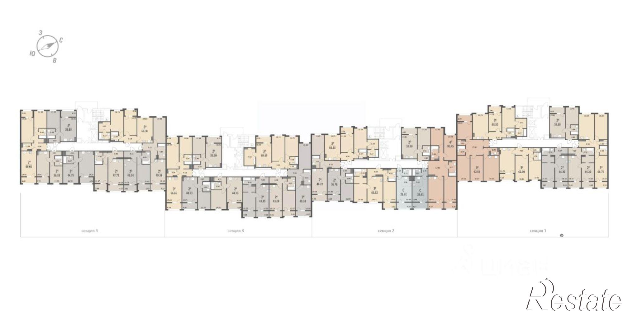 Купить квартиру за 9 749 500 рублей на Краснознамённая улица, 72