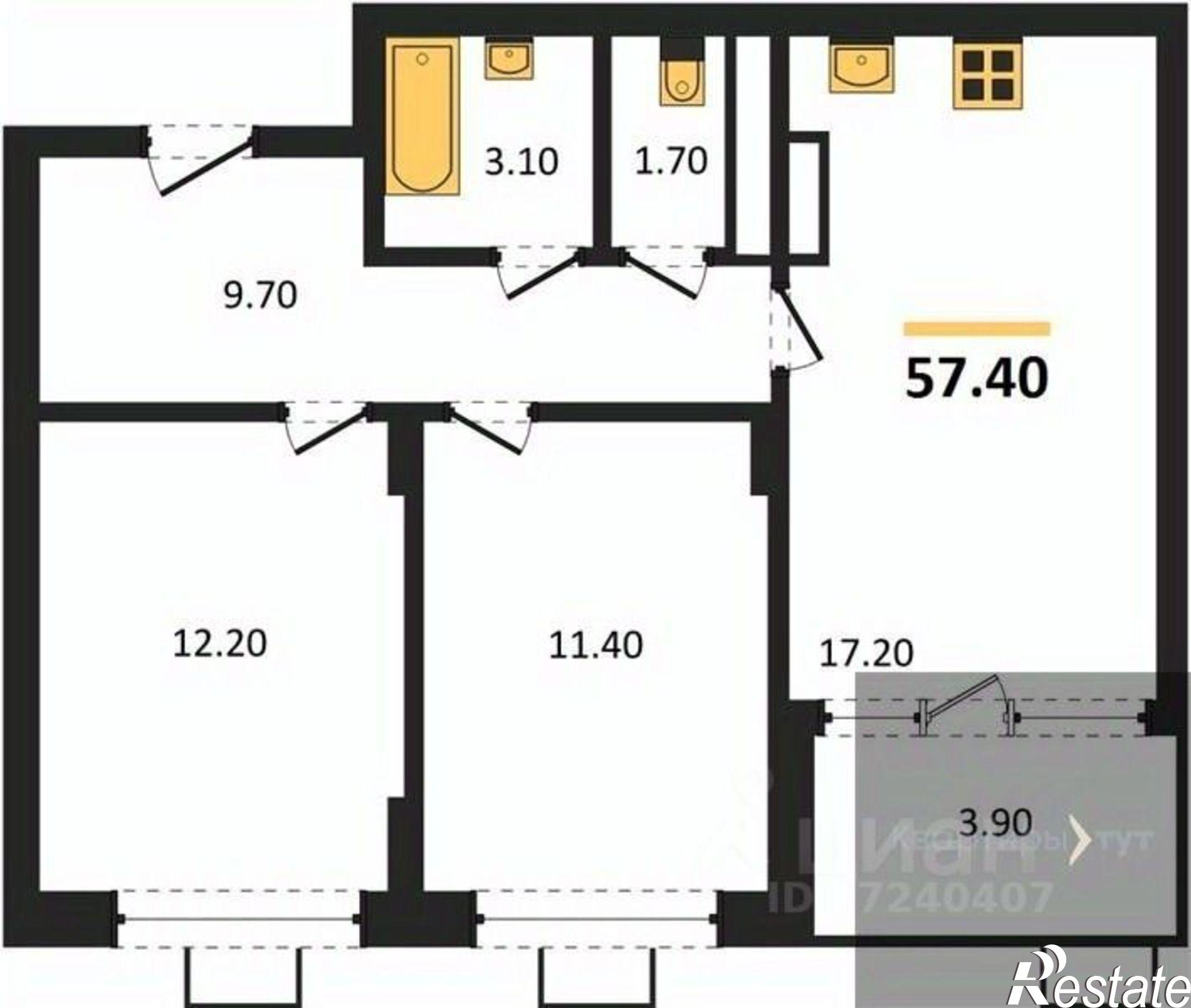 Купить квартиру за 8 150 800 рублей на улица Остужева