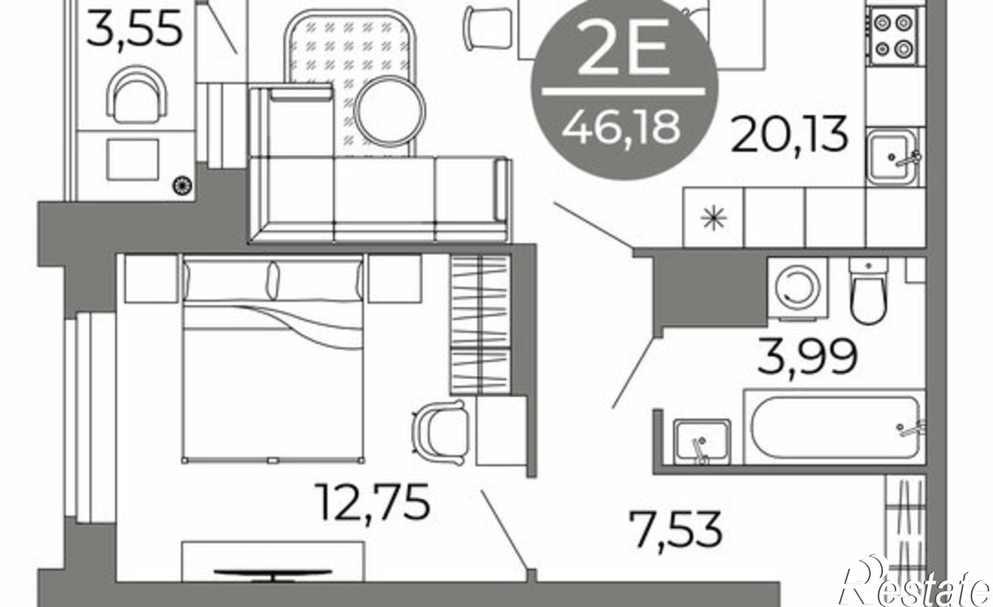 Купить квартиру за 7 155 350 рублей на ул Кривошеина, 13/14