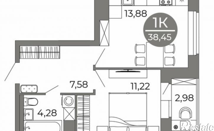 1-комн квартира в новом доме ул Кривошеина, 13/14,  д. 13/14