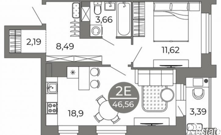 1-комн квартира в новом доме ул Кривошеина, 13/14,  д. 13/14