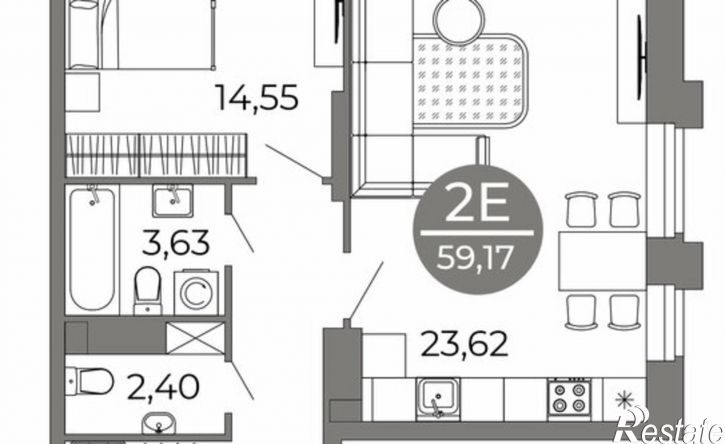 1-комн квартира в новом доме ул Кривошеина, 13/14,  д. 13/14
