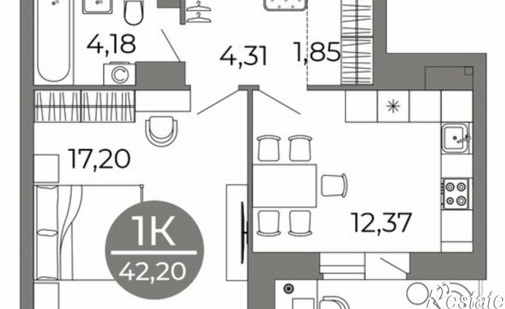 1-комн квартира в новом доме ул Кривошеина, 13/14,  д. 13/14