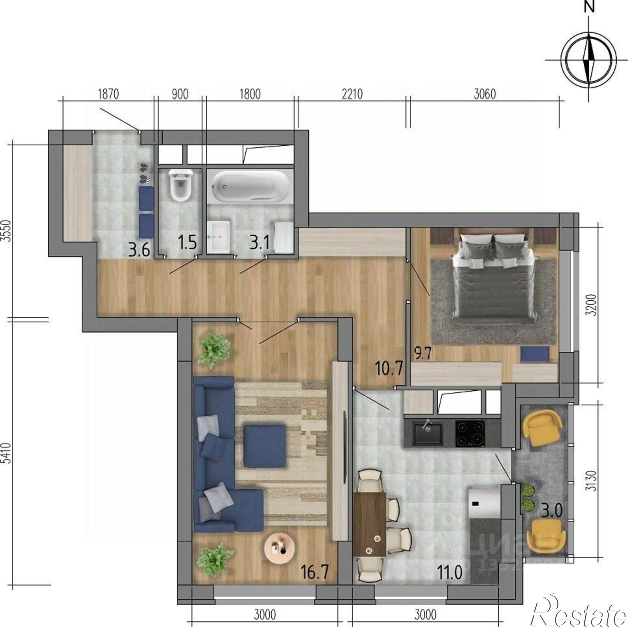 Купить квартиру за 5 700 290 рублей на улица Фёдора Тютчева, 93А
