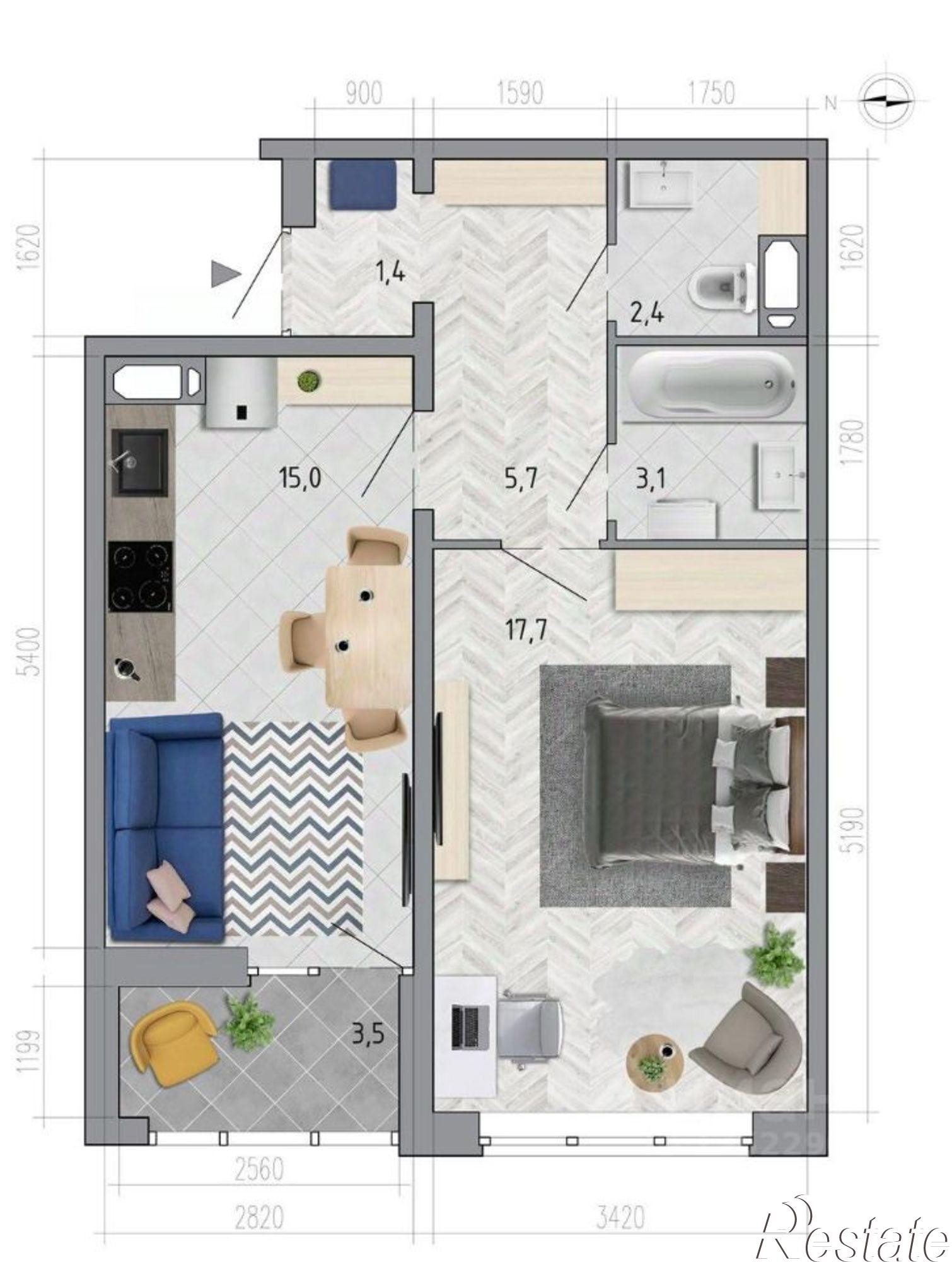 Купить квартиру за 4 609 340 рублей на ул Федора Тютчева, 95л