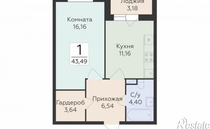 1-комн квартира в новом доме ул Матросова, 64к,  д. 64к