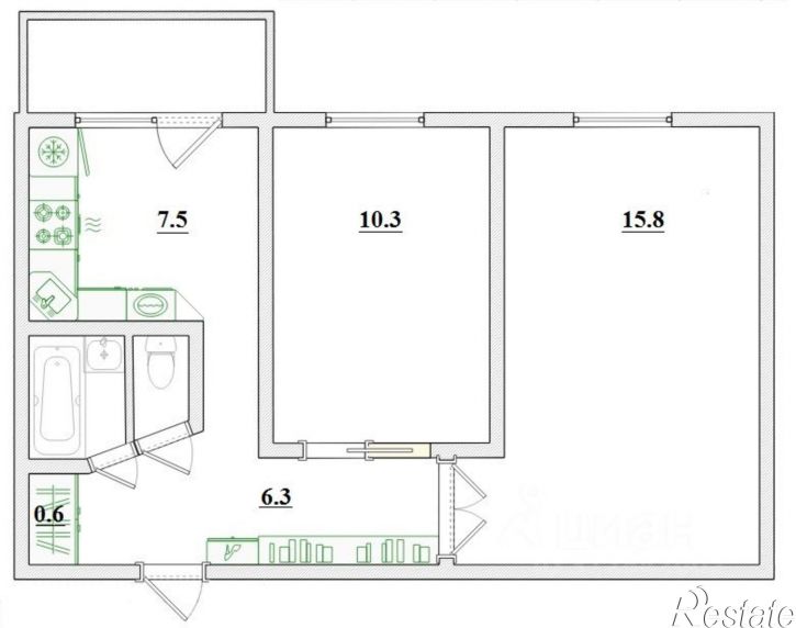 2-комн квартира улица Хользунова, 92,  д. 92