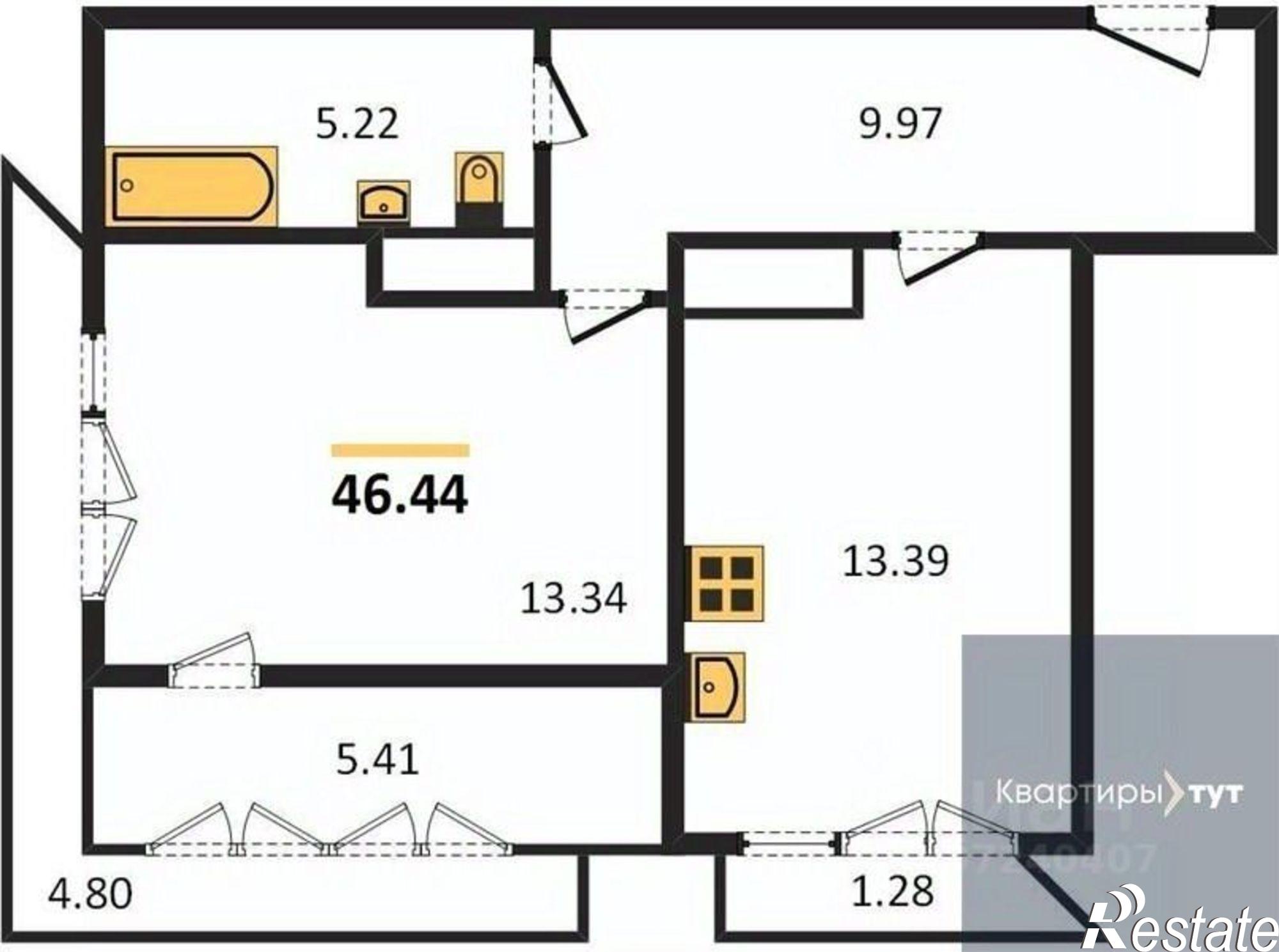 Купить квартиру за 10 147 100 рублей на ул Революции 1905 года, 36
