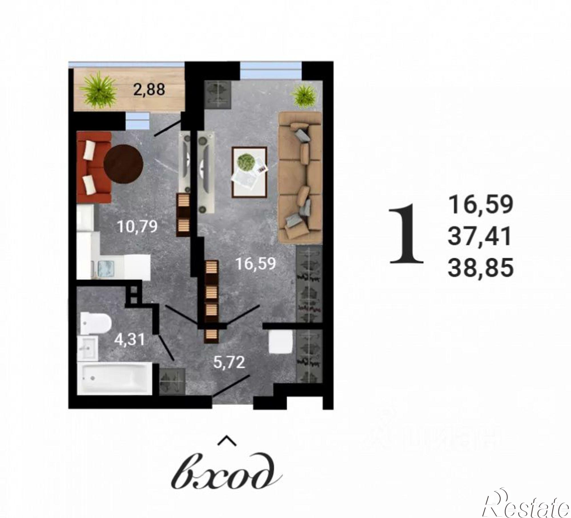 Купить квартиру за 4 580 420 рублей на ул Антонова-Овсеенко, 35м