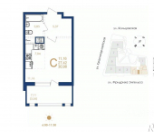1-комн, 30 кв м, этаж 5/7 улица Фридриха Энгельса, 88 стр.